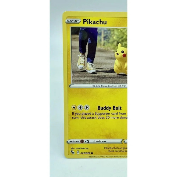 Pikachu 027/078 Stamped Pokémon GO Non-Holo Pokémon TCG Mint Unplayed - Picture 2 of 6